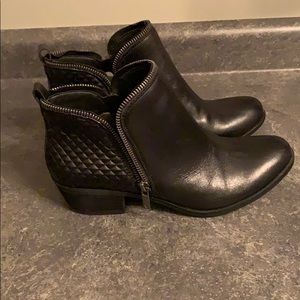 Black leather Booties